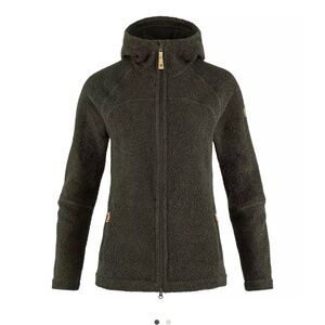 Womens Fjallraven Kaitum Fleece in deep forest
